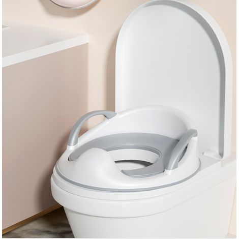 Kinder-toilettensitzverkleinerer, Kinder-toilettenadapter Mit Griff Und Rückenlehne, Rutschfeste Toilettensitzverkleinerer Für Jungen Und Mädchen Für Babys Von 1 Bis 5 Jahren (1 Haken, 1 Bürste, 2 Kis
