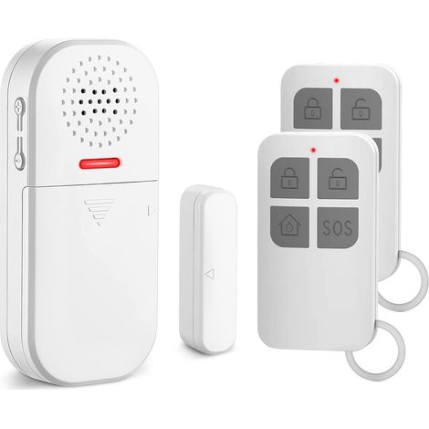 Weiß, Tür- Und Fensteralarm, 2 Fernbedienungen, 130-db-sirene, Einstellbare Lautstärke, 5 Funktionsmodi, Magnetischer Sicherheitssensor, Kabellose Alarmanlage Für Zuhause, Geschäft Und Kinder