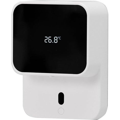 Automatischer Seifenspender Zur Wandmontage, 280 Ml, Digitale Temperaturanzeige, Usb-c-ladeanschluss, Keine Bohrung Erforderlich, Für Badezimmer, Restaurants, Hotels Etc., Weiß