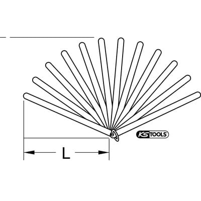 Kolbenspiellehre, 13 Blatt, 0,05-1mm, 150mm lang