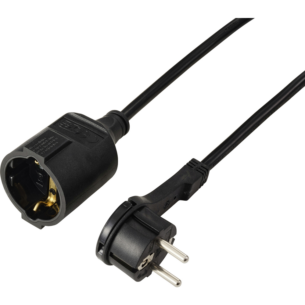 Sygonix Sy-7169684 Strom Verlängerungskabel 16 A Black 2.00 M H05vv-f 3g 1,5 Mm²