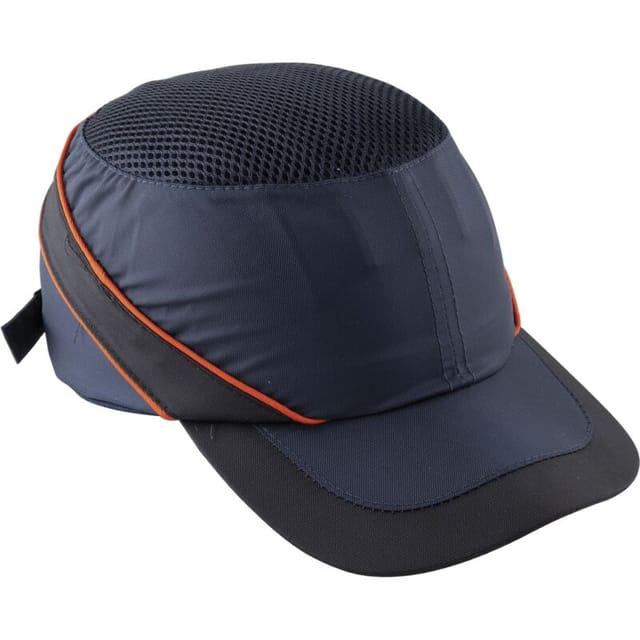 Delta Plus - Anstoßkappe Air Coltan - Kopfschutz Kappe mit Schutz verstellbar 55-62cm, Polyethylen/EVA - marineblau/orange