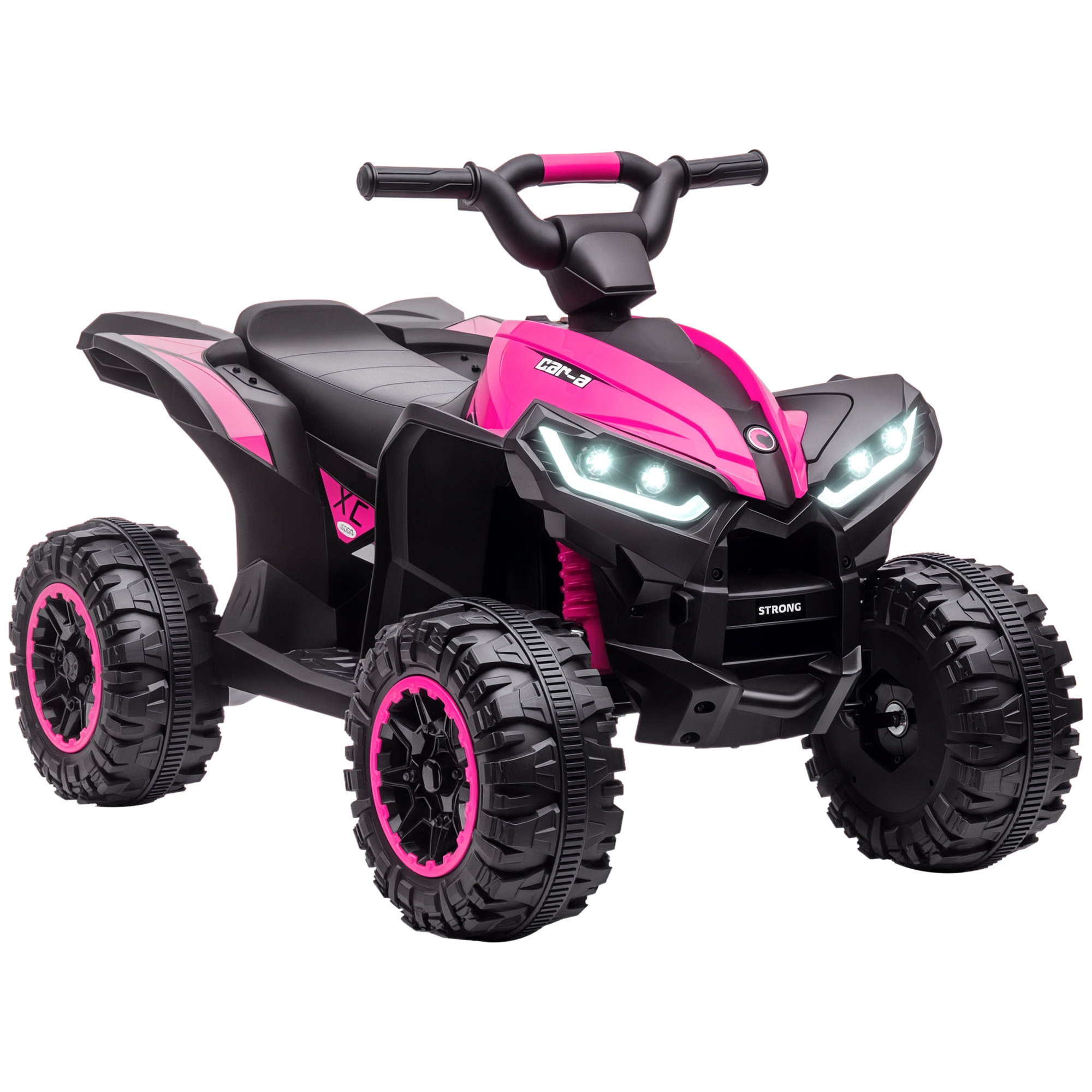 Elektrisches Quad Für Kinder Von 3–5 Jahren, 12-v-akku-betriebenes Elektrofahrzeug Mit 2 Motoren, 83 X 53 X 55,5 Cm, Rosa