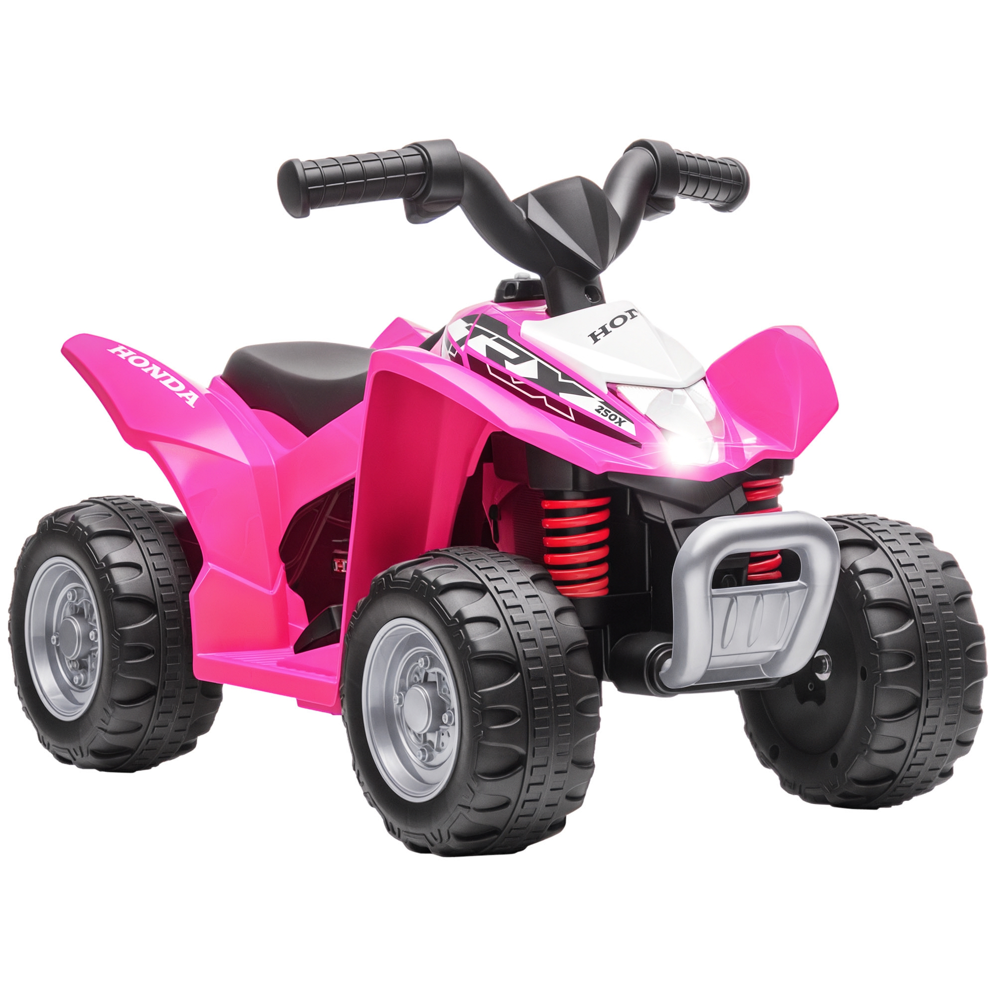 Elektrisches Quad Für Kinder Von 18 Bis 36 Monaten Mit Led-beleuchtung, Hupe Und Pedalen, 65,5 X 38,5 X 43,5 Cm, Rosa
