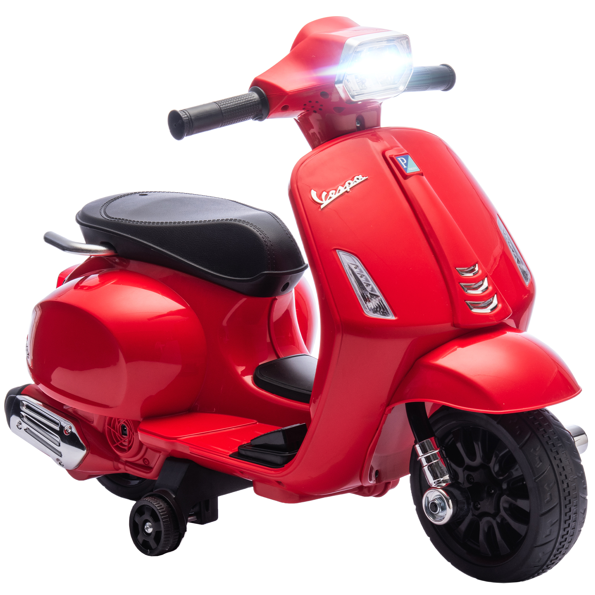 Elektrisches Motorrad Für Kinder Von 2-4 Jahren Mit 6v-akku, Scheinwerfer, Hupe Und Stützrädern – Rot