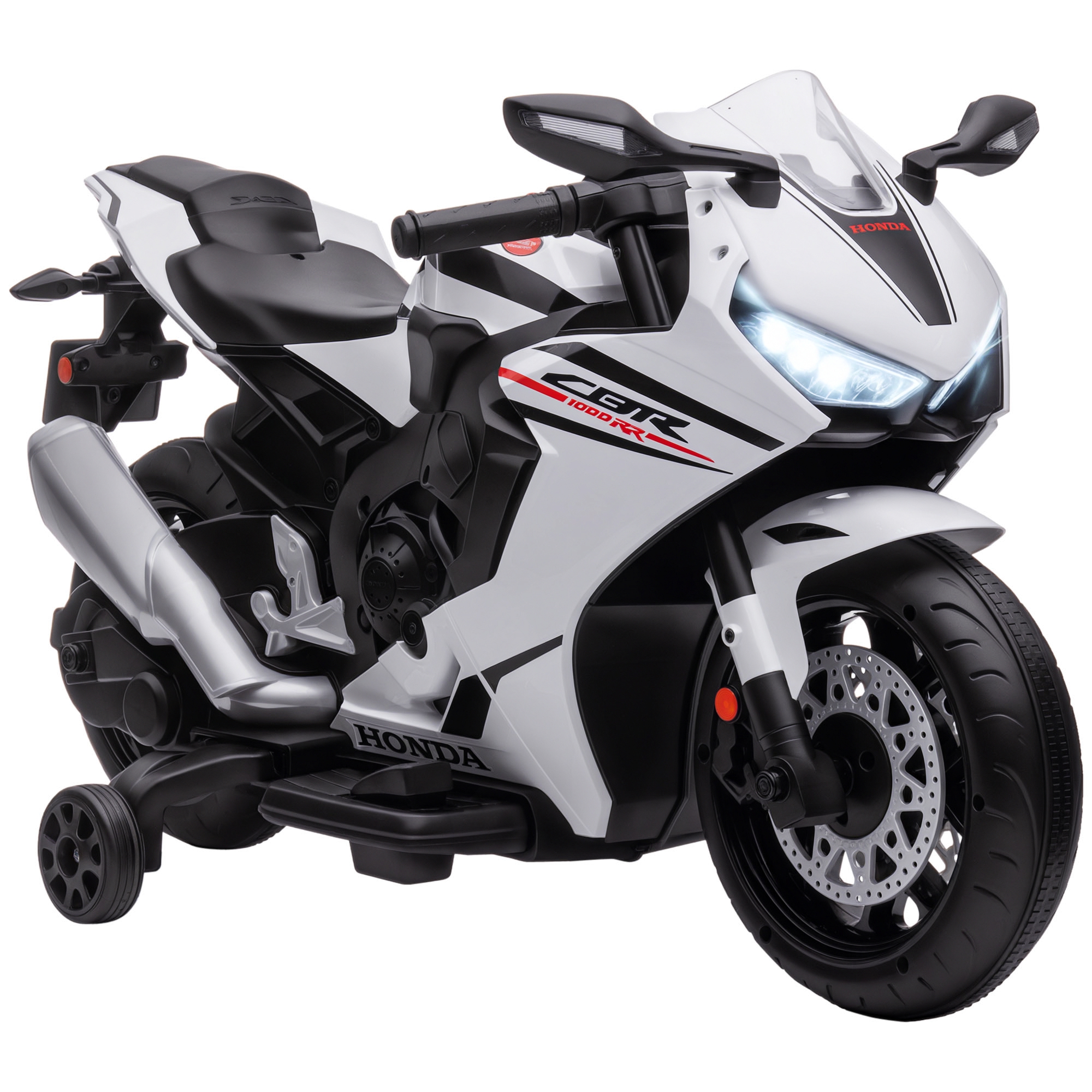 Honda-lizenziertes Elektromotorrad Für Kinder, 6v-akku, 3 Km/h Geschwindigkeit, Weiß