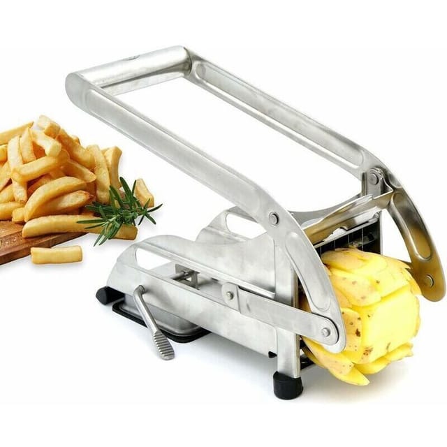 Pommes-frites-schneider, Professioneller Pommes-frites-schneider Mit 2 Klingen, Anti-rutsch-technologie, Gemüseschneider, Friteusenzubehör (edelstahl)