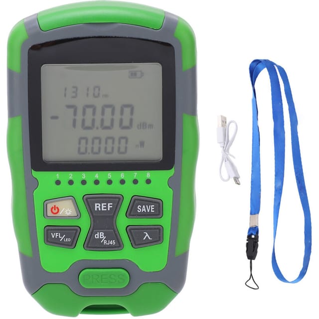 Mini-Leistungsmesser für optische Geräte, Rotlicht-LWL-Kabeltester, 15-mW-USB-Ladefunktion