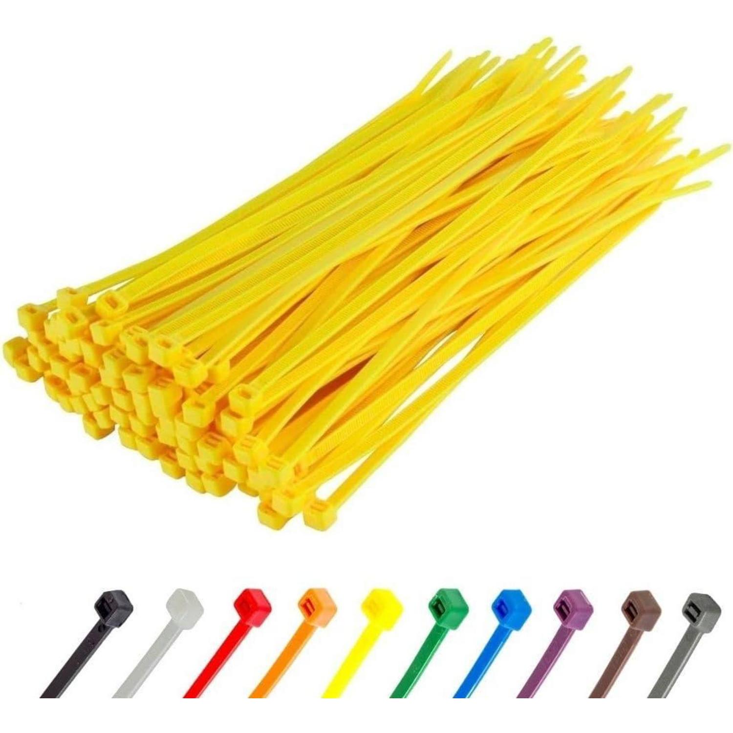 Kabelbinder 100 Stück Gelb 200mm Uv-beständig 22,2kg Zugfestigkeit