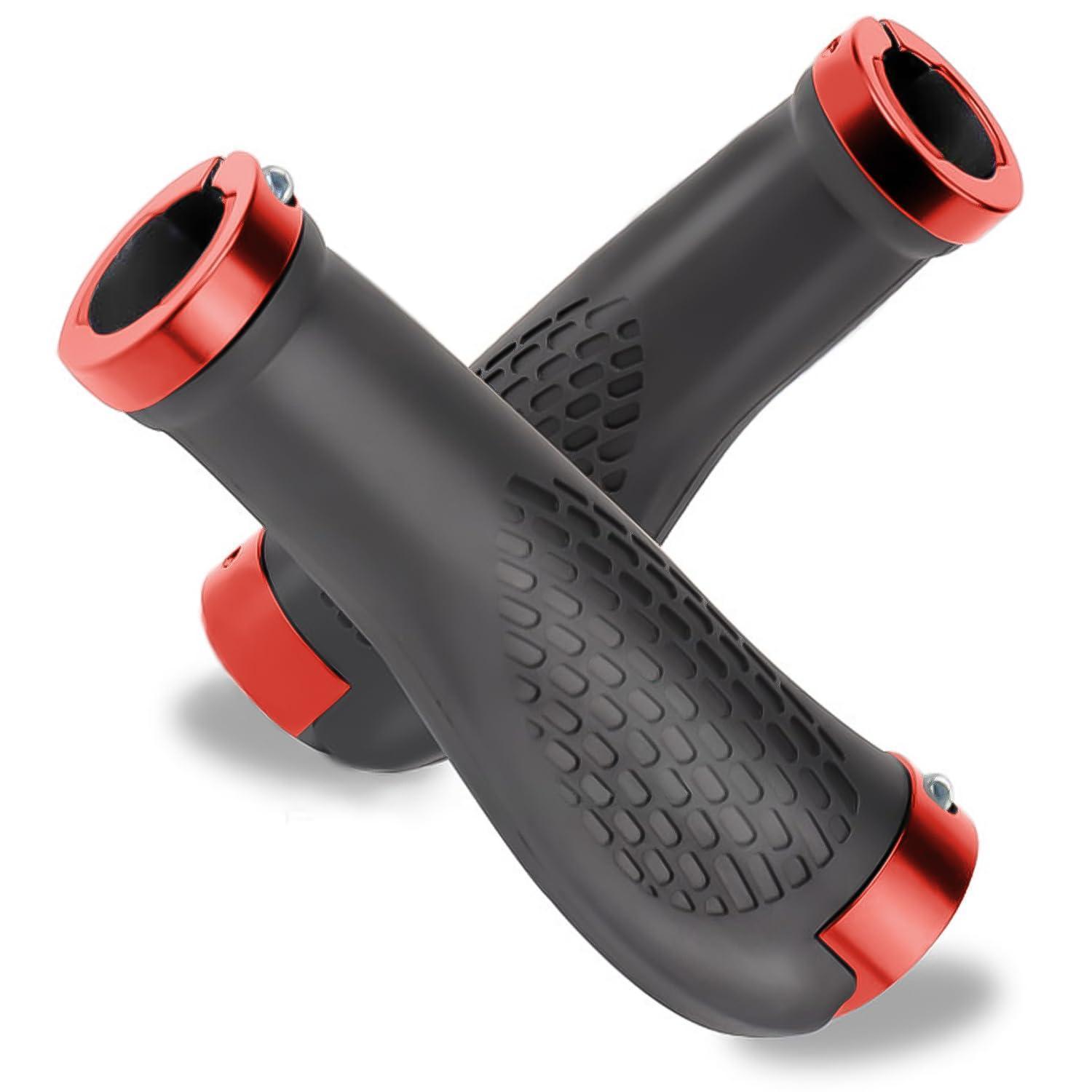 Ergonomische Fahrradgriffe Mit Lock-on-system, Rutschfest, 22,2 Mm Lenkerdurchmesser, Rot