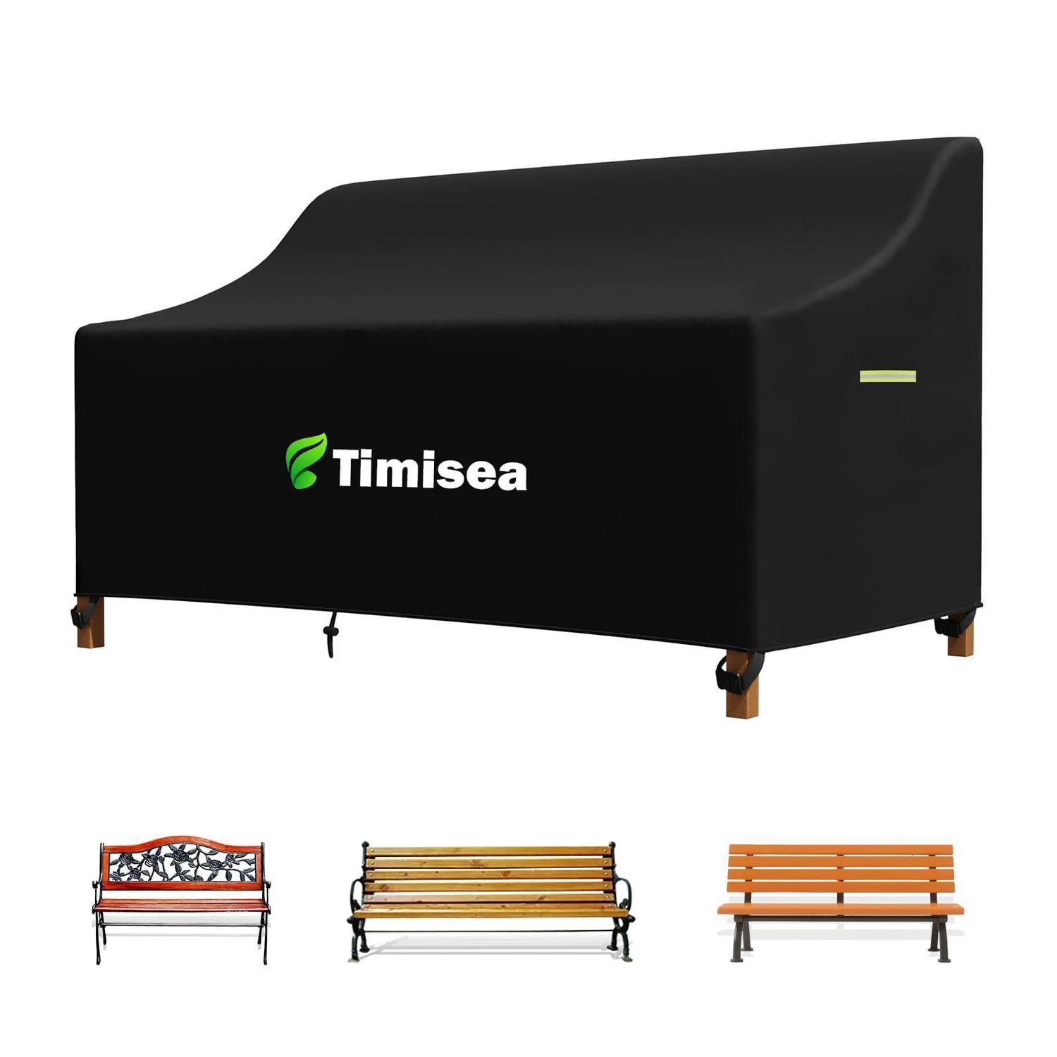 Gartenbank Abdeckung 165cm 600d Oxford Wasserdicht Uv-schutz Für 3 Sitzer Schwarz