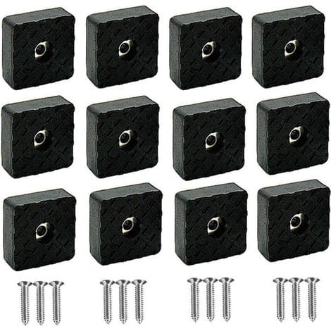 Set Mit 16 Schwarzen Silikon-schutzpads Für Möbelbeine, Elastische, Rutschfeste Gummipads Für Möbel- Und Stuhlbeine Mit Schrauben (30 X 30 X 10 Mm)
