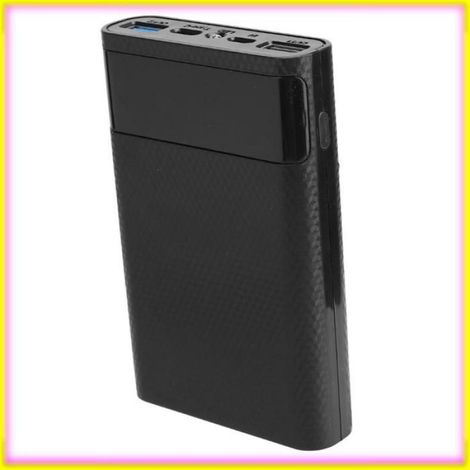 Keenso Akkufach Für 4 X 18650 Akkus, Tragbare Diy-schnellladebox Aus Abs Für Smartphones, Weiß/schwarz