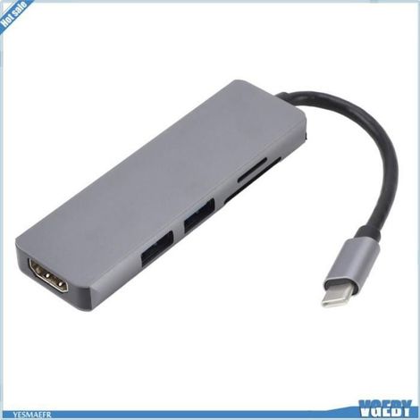 Ashata Laptop-dockingstation Mit Mehreren Ports (typ C, Usb 3.0 Hd-schnittstelle) Und Lendenwirbelstütze