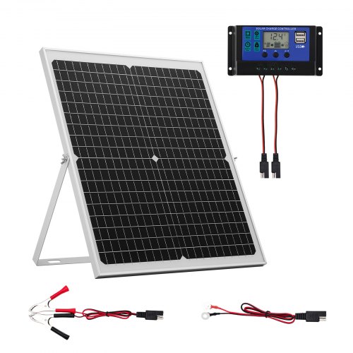 12v Monokristallines Solarpanel-kit, Solarbatterieladegerät Mit Intelligentem Mppt-controller & Verstellbarer Halterung, Ip67 Wasserdicht Für Auto, Boot, Wohnmobil, Motorradanhänger