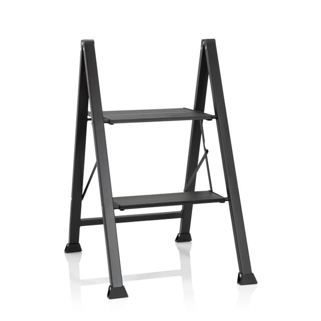 Klapptritt SOLID W5 Aluminium schwarz 2 Stufen hjh OFFICE