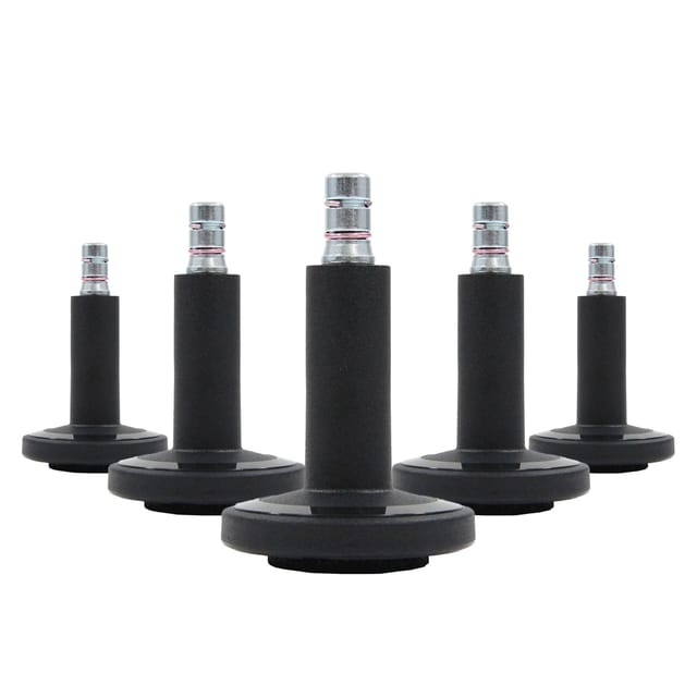 5x Bodengleiter STATO-M Stift 11 mm / 60 mm Standfüße mit Filz schwarz (5er Pack) hjh OFFICE