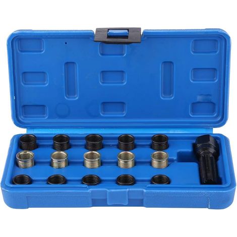 16-teiliges Zündkerzengewinde-reparaturset, 14 Mm X 1,25 Mm M16 Gewindebohrer Mit Koffer, Tragbares Zündkerzen-set, Zündkerzengewinde-reparaturset