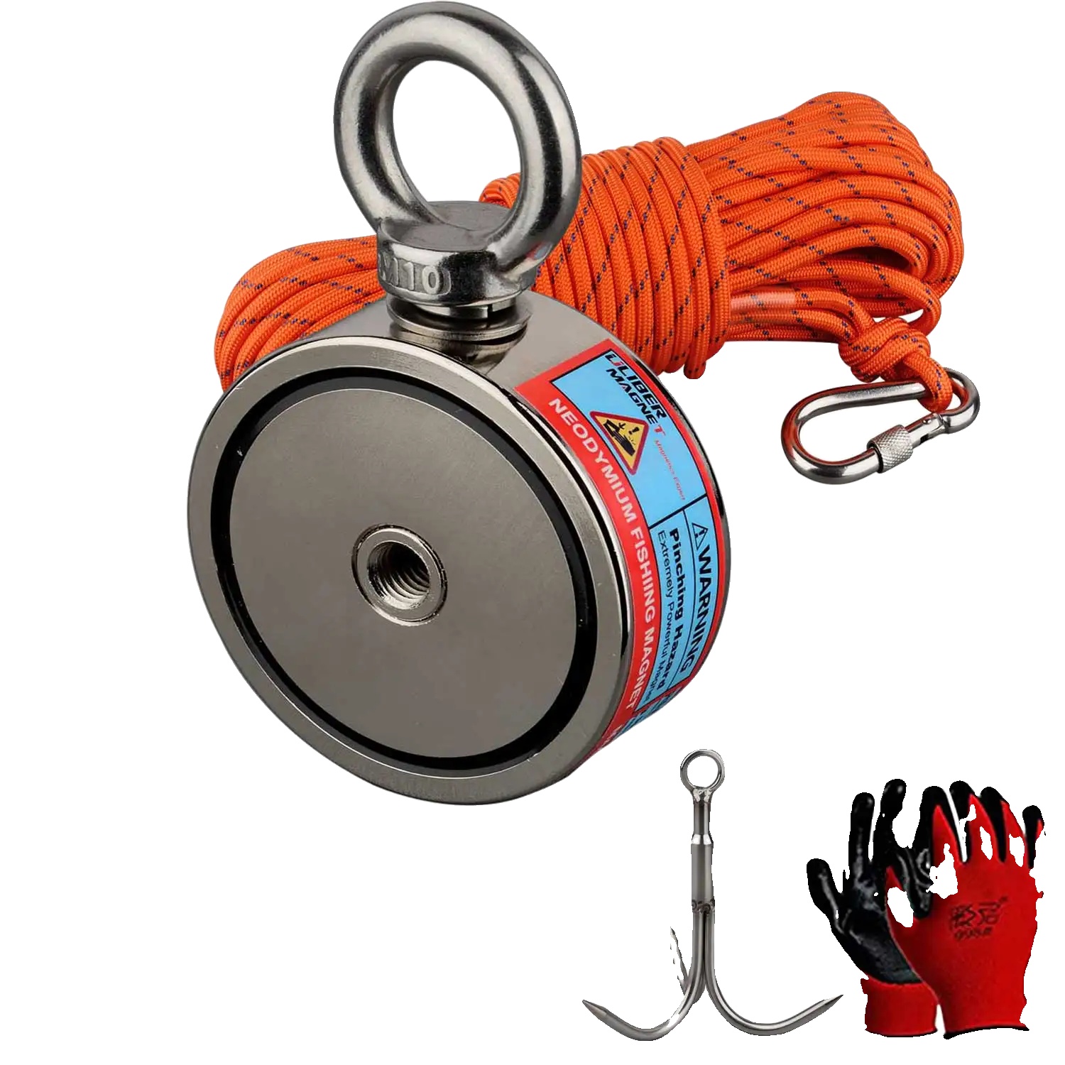 Rettungsmagnet, Neodym-material, 300 Kg Anziehungskraft, 75 Mm Durchmesser, 250 Kg Tragfähigkeit Auf Beiden Seiten, Magnetische Anziehungskraft