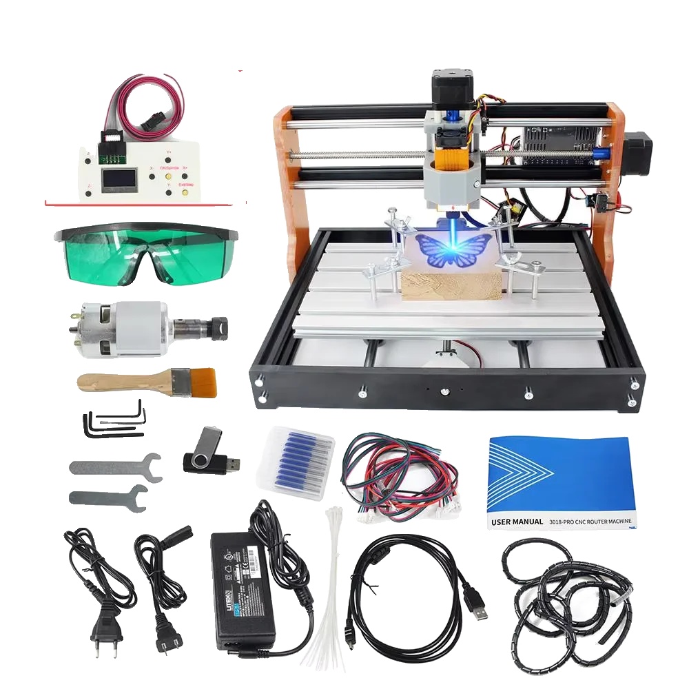 Pro 3018 Cnc-fräsmaschine, 3-achsen-steuerung, 2,8"-touchscreen-controller
