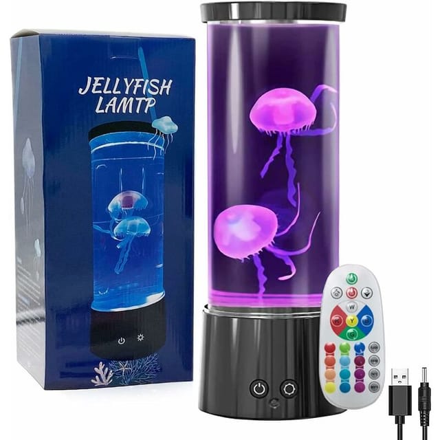 Quallenlampe, 16 Farben, Aquarium-Lavalampe, LED-Quallen-Lavalampe mit Fernbedienung, Geschenk für Frauen und Männer, Geburtstagsgeschenk,