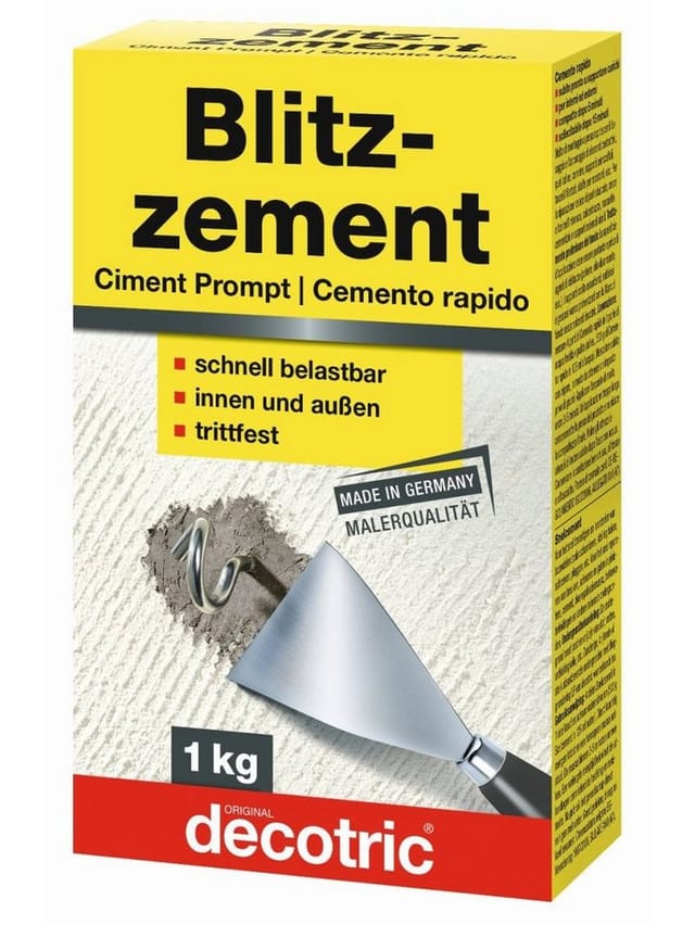 Blitzzement grau, 1 kg Zement - Decotric