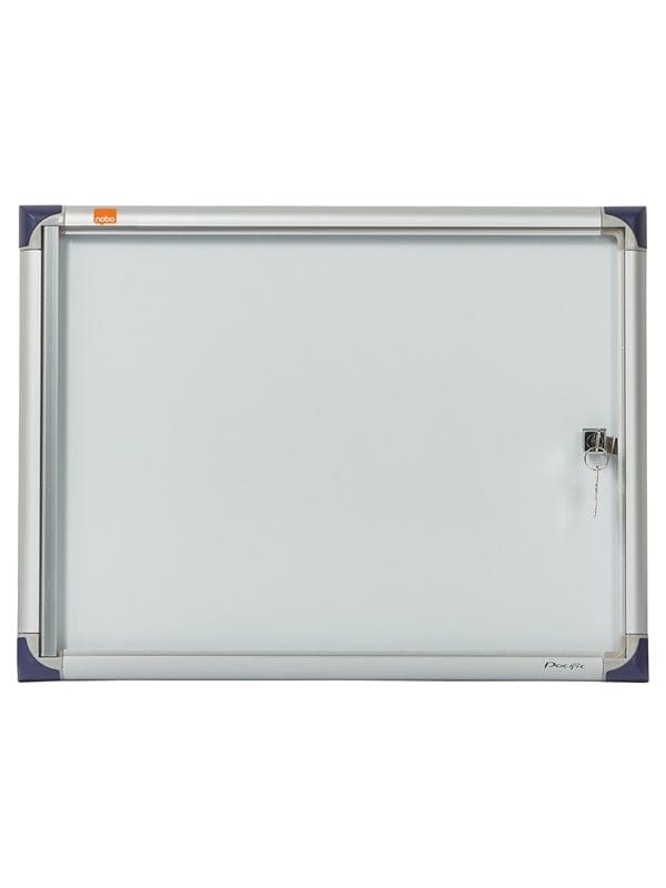 Nobo - Schaukasten ® Innenbereich 50,5 x 38,5 x 2,5 (b x h x t) 2 x din A4 mit Schloss Aluminium/Kunststoff silber