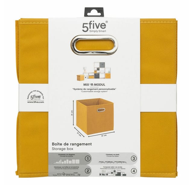 Stoffkorb 31x31cm mix n modul senfgelb - 5five