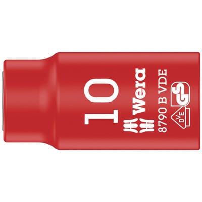 8790 b vde 05004954001 Außen-Sechskant VDE-Steckschlüsseleinsatz 10 mm 3/8' (10 mm) - Wera