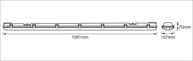 Ledvance LED-Feuchtraumleuchte Essential 2x 15 Watt, 120 cm, grau, 2-flammig