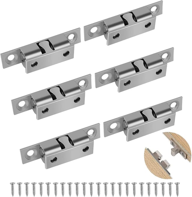 Ersandy - 6 Stück Kugelschnäpper, Doppelkugelschnäpper, verstellbarer Doppelkugelschnäpper, solide Doppelkugel-Türverschlüsse, für Küchenmöbel,