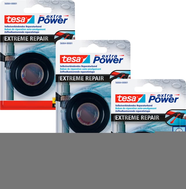 tesa EXTRA POWER 56064-00500-00 Reparaturband Schwarz (L x B) 2.5 m x 19 mm 3 St.