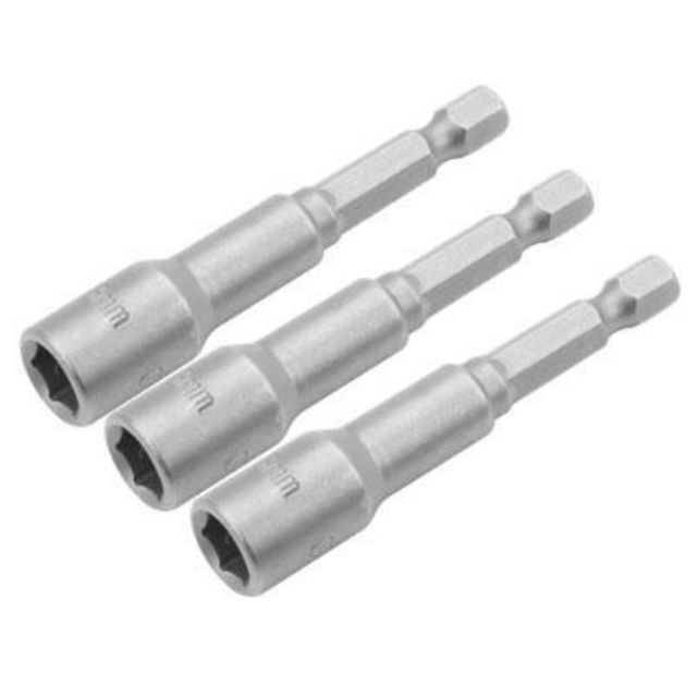 Satz 3-Tlg. Magnetsteckschlussel-Bits 1/4'' 6mm Tolsen