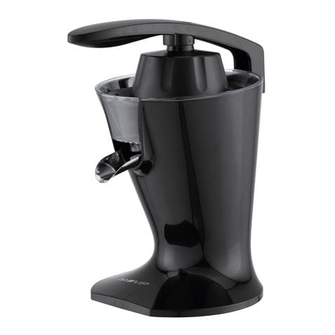 Muvip schwarz design elektrischer Entsafter 160w - komfortabler Quetschgriff - Edelstahlfilter - Anti-Tropf-System - 2 Kegelgrößen