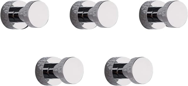 5er-pack Robuste, Selbstklebende Wandhaken Für Badezimmer, Küche, Schrank, Kleiderschrank – Verchromtes Messing