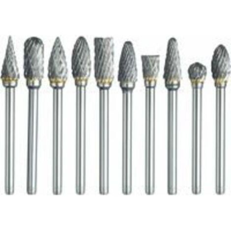Fräserset Für Dremel, 10 Doppelschnitt-hartmetallfräser Mit 1/8" Breite Und 1/4" Kopflänge Für Heimwerkerarbeiten, Holzbearbeitung, Gravur Und Schnitzerei