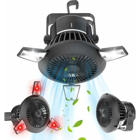 Campingventilator Mit Leichtem, Tragbarem Zeltventilator, Wiederaufladbarem Campingventilator Für Zelte, Solarventilator Mit Aufhängehaken, Usb-tischventilator