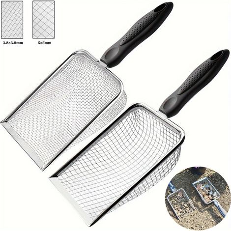Set Aus 2 Erdsiebschaufeln Mit Griffen, Maschenweite 3,8 Mm Und 5 Mm, Für Den Gartenbau. Steinsieb. Erdsieb. Siebschaufel.