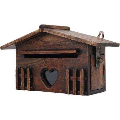 Retro-briefkasten Aus Holz, Wasserfest, Für Den Außenbereich, Büro Und Zuhause