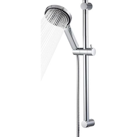 60 Cm Duschstange, Duschsäule Mit Duschkopf, Handbrause Mit 6 Strahlarten Und 1,6 M Schlauch, Chrom