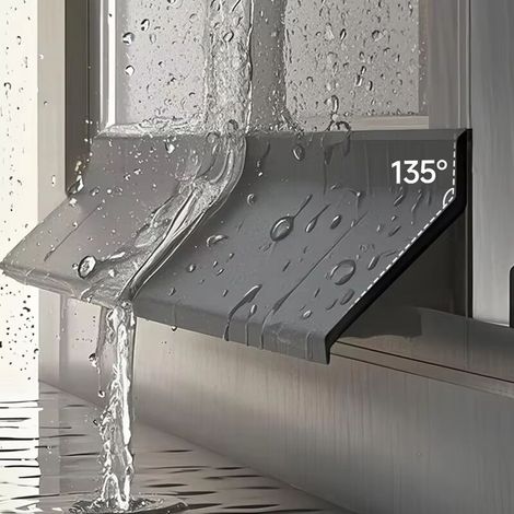 150 Cm Lange, Regendichte Fensterdichtungsleiste Aus Aluminiumlegierung Mit Wasserabweiser Und Dichtung, Schwarz