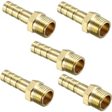 5 Stück Messing-schlauchverbinder Mit Widerhaken, 6 Mm Widerhaken X G1/8-außengewinde