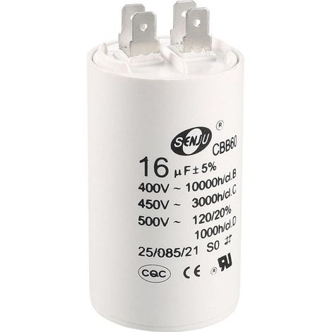 – Cbb60 16µf 450v Wechselstromkondensator – 75x37mm Zylinder – 50/60hz Frequenz – Geringe Verluste Und Lange Lebensdauer – 50-60hz