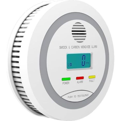 Rauch- Und Kohlenmonoxidmelder, 2-in-1-kombinationsalarm, Batteriebetriebener Rauch- Und Co-melder Mit Lcd-bildschirm