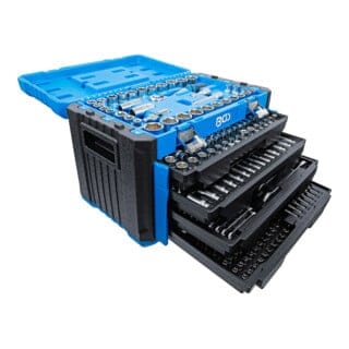 BGS Steckschlüssel-Satz Sechskant Antrieb 6,3 mm (1/4") / 10 mm (3/8") / 12,5 mm (1/2") metrisch & Zollgrößen 300tlg. - 74000