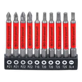 Antirutsch-Bit-Satz magnetisch 70 mm 10-tlg.