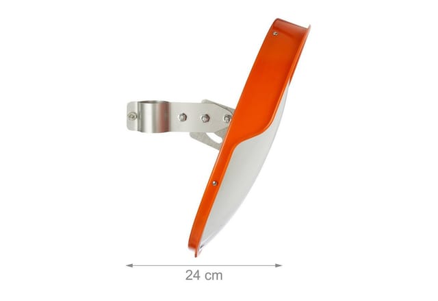 Verkehrsspiegel 45 cm, professionell, wetterfest, unzerbrechlich, Innen & Außen, inklusive Halterung, rot - Relaxdays