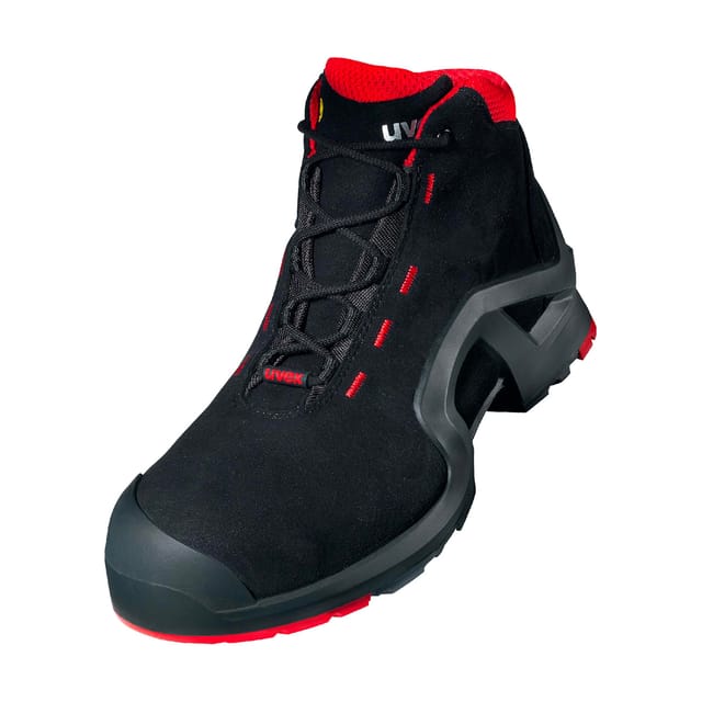 Uvex - 1 x-tended Sicherheits-Stiefel Gr.42 W11 S3L esd sr schwarz/rot 8517.2