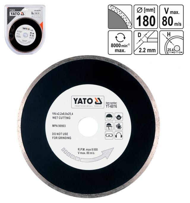 Yato YT-6017 Zubehör für Winkelschleifer Trennscheibe