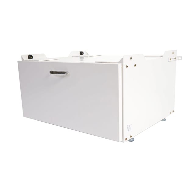 HHG - Waschmaschinenunterschrank 501, Sockel Podest Erhöhung Untergestell, Schublade 33x61x52cm weiß